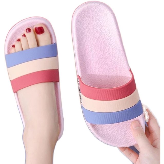 2023 New Net Red Sandals and Slippers Women Summer Indoor Household Non-slip Flat Bottom Light Leisure Home Slippers Men