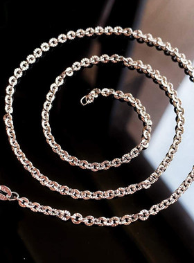 VISING20寸可调节太阳花钻石链银项链百搭轻奢时尚S925银