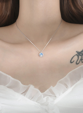 南瓜先生蓝色鱼尾吊坠项链