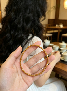 橄榄竹节手链女款新中式国风复古手串小众设计感高级轻奢精致手饰