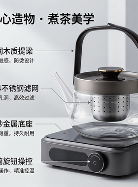拓璞全玻璃电煮茶器静音电茶炉