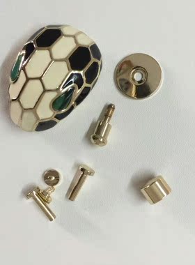 翡翠色保格丽蛇头眼睛蛇头链条配件链条扣头纯铜质量五金浅金色
