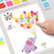 Child hand finger painting Benoit graffiti Creative baby finger Inprint paint Paint Innocuous Kindergarten Portable Inkling Suit