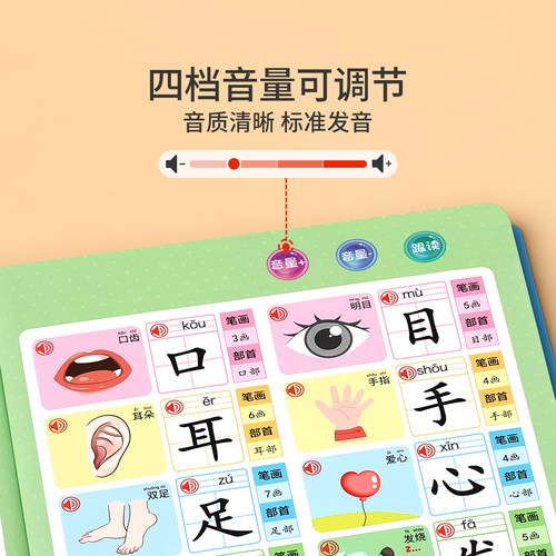 儿童识字大王3000字点读机认字卡片早教发声书幼儿园宝宝有声启蒙 - 图2