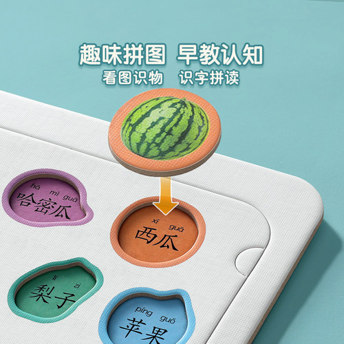 宝宝识字拼图识物认知益智儿童234到6岁幼儿早教男孩卡片智力玩具 - 图2