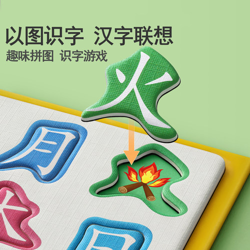 儿童磁力识字拼图3到6岁宝宝磁性幼儿早教书认字板汉字益智玩具贴 - 图1
