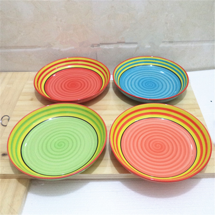 和源韩式陶瓷饭碗手绘彩虹碗家用米饭早餐喝粥碗大汤碗可微波用 - 图1
