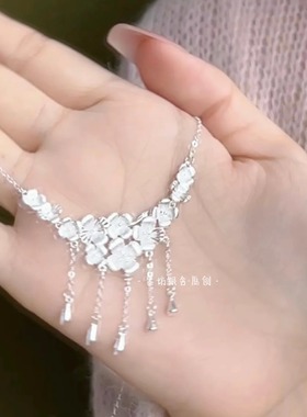 S925纯银古风繁花似锦纯银项链