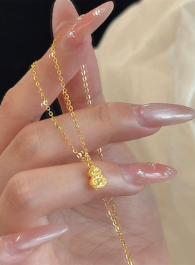 碎碎冰福禄坠S925金色项链女