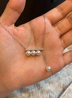 S925纯银音符珍珠项链2025新款