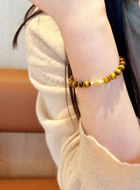 小黄鱼~美拉德天然虎眼石手串