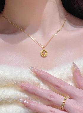 新中式珐琅炫彩八宝罗盘项链