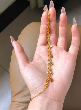 沙金轻奢千金感捕梦网星星手链女vintage气质感手串小众设计手饰