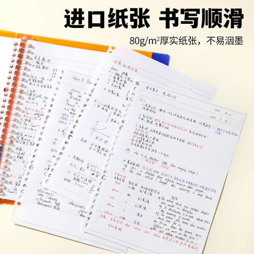 日本maruman满乐文活页本session限定新彩虹渐变色b5活页本高颜值大容量双倍索引笔记本透明本子A4活页夹外壳 - 图1
