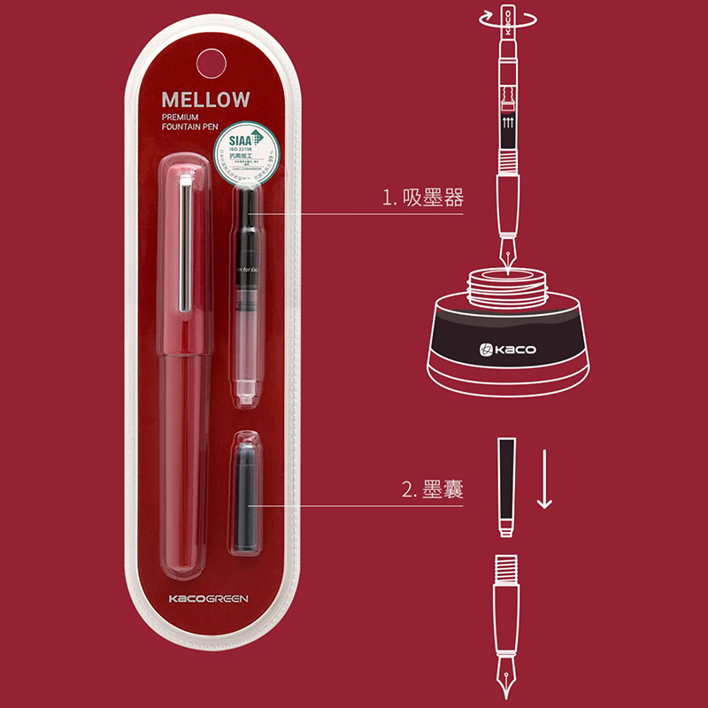 KACO MELLOW满分钢笔马卡龙色清新成人练字钢笔书写学习办公带上墨器墨囊钢笔小学生三年级 - 图3