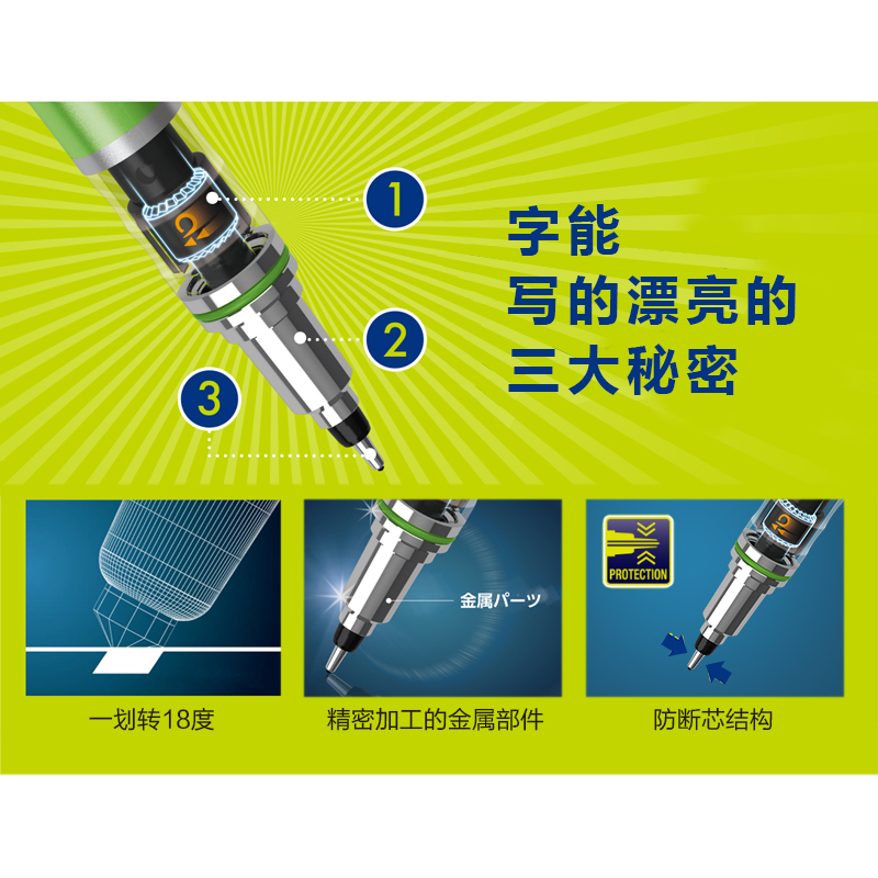 日本UNI三菱KURU TOGA自动旋转活动铅笔M5-450笔芯0.3/0.5mm考试小学生写不易断芯限定文具用品铅芯 - 图2