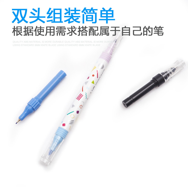 韩国monami慕那美细头荧光色笔芯笔壳DIY组合学生用标记双头替芯慕娜黑美 - 图1
