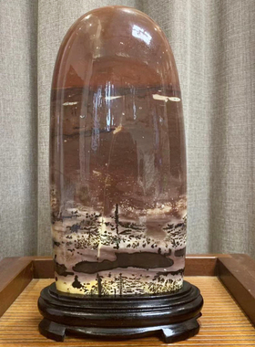 水墨招财奇石写意风书房摆件