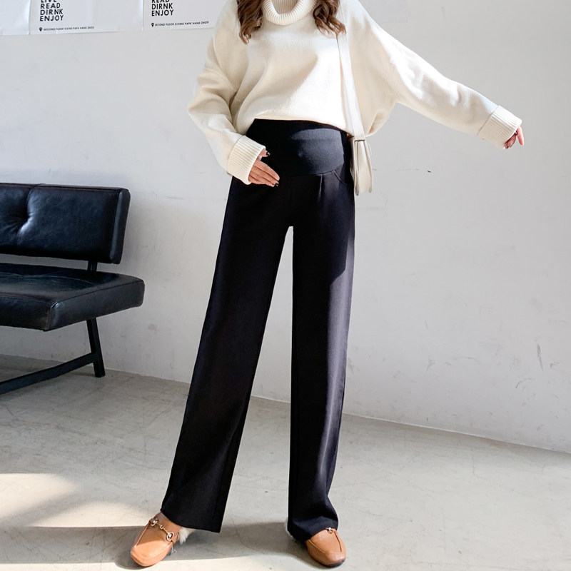 春秋外穿宽松胖mm阔腿裤孕妇裤子 孕伊尚孕妇直筒裤