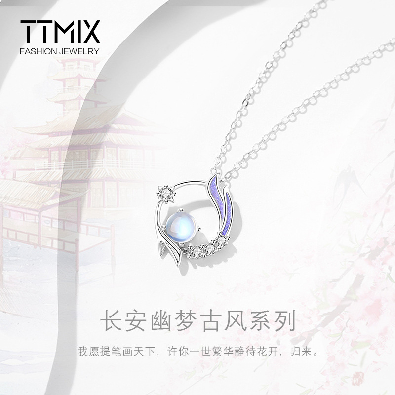 原创长安幽梦项链女夏小众设计感高级纯银古风简约气质爆款锁骨链 原创长安幽梦项链女夏小众设计感高级纯银古风简约气质爆款锁骨链