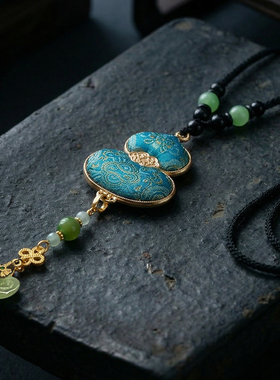 真宋锦非遗葫芦项链吊坠礼盒