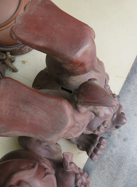 宜兴紫砂麒麟储蓄罐子手工做旧