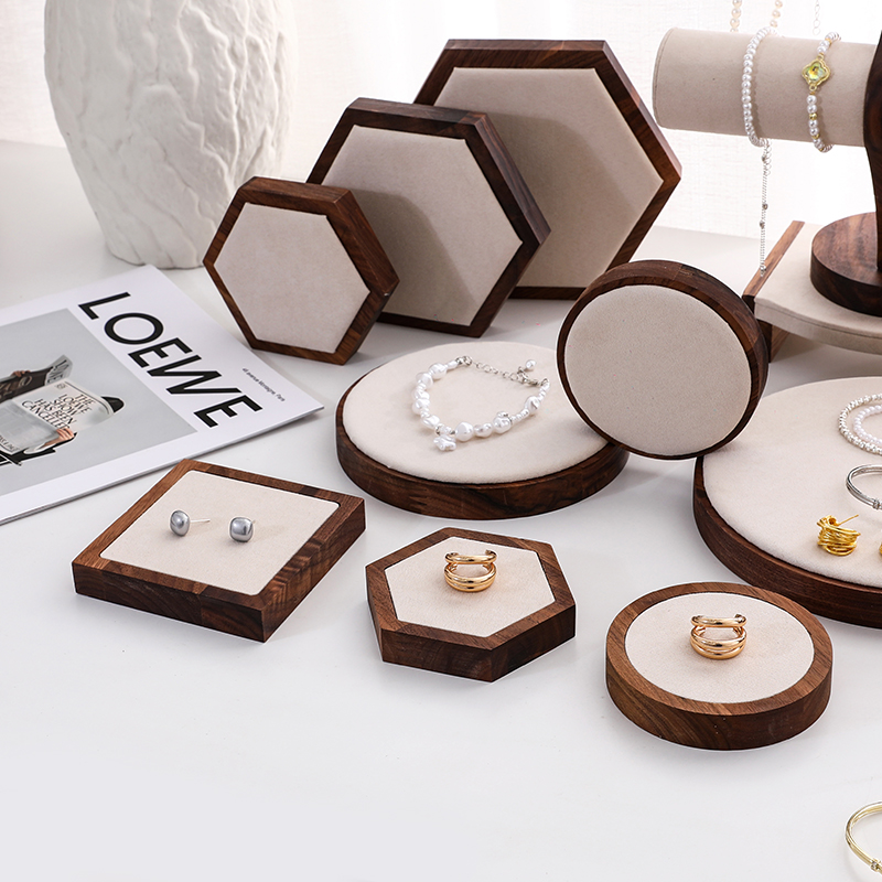 胡桃木手串架手链手镯展示架珠宝玉器翡翠佛珠手表收纳道具摆件座 - 图1