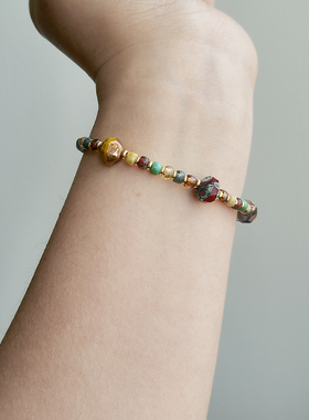 花糖｜巴洛克珠｜进口捷克琉璃混搭穿珠手链叠戴小轻奢风