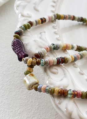 花糖｜你好贝果｜捷克琉璃串珠手链混色混搭叠戴手串小众饰品