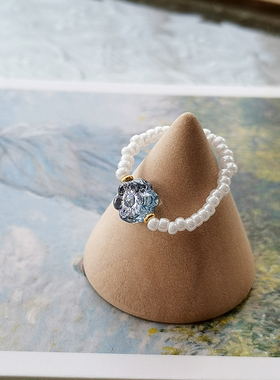 新款戒指小花花弹力线简约