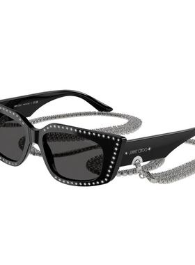 代购Jimmy Choo女士太阳镜防紫外线遮光偏光清晰视野猫眼型黑色