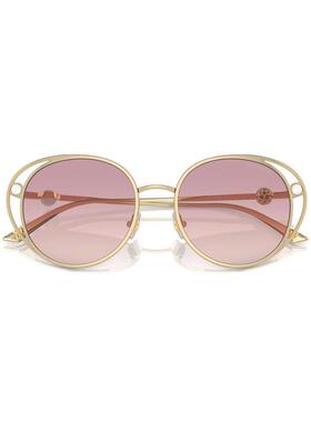 代购Jimmy Choo女士太阳镜防紫外线遮光偏光抗眩光椭圆框金属