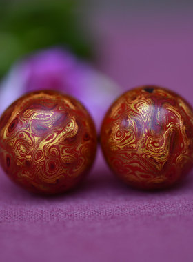 福州脱胎漆器螺钿犀皮手串20mm