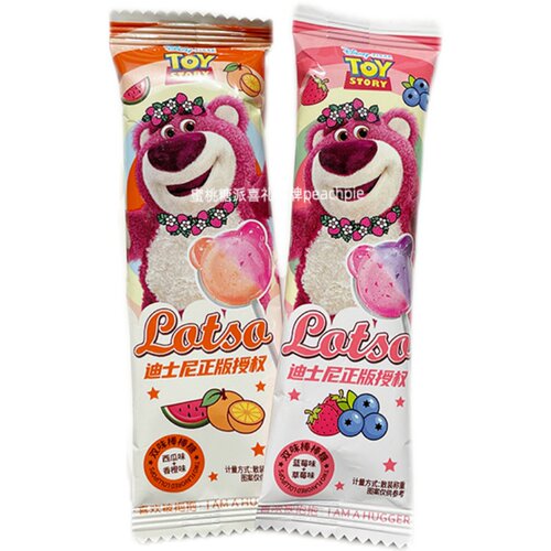 迪士尼联名LOTSO双味棒棒糖双面水果味糖果硬糖草莓熊网红零食 - 图3