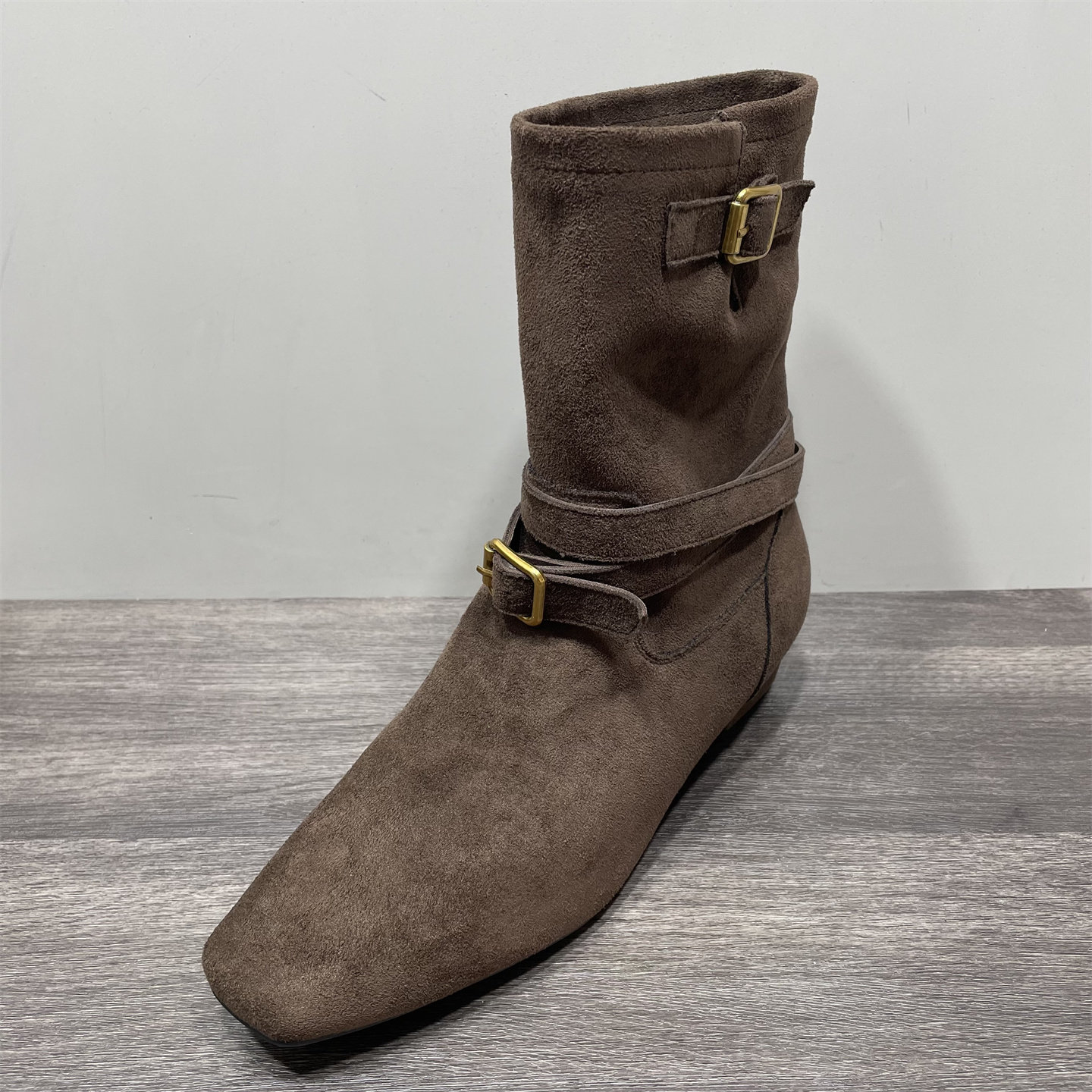 断码处理气质短靴女款秋冬新款复古绒面西部靴子女显瘦粗跟瘦瘦靴,淘宝优惠券,粉丝福利购,淘宝优惠卷