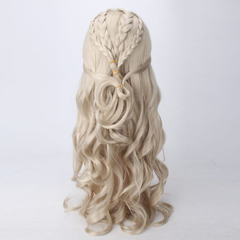 ເພງຂອງ Ice and Fire wig Game of Thrones Daenerys wig cos Daenerys long curly hair props