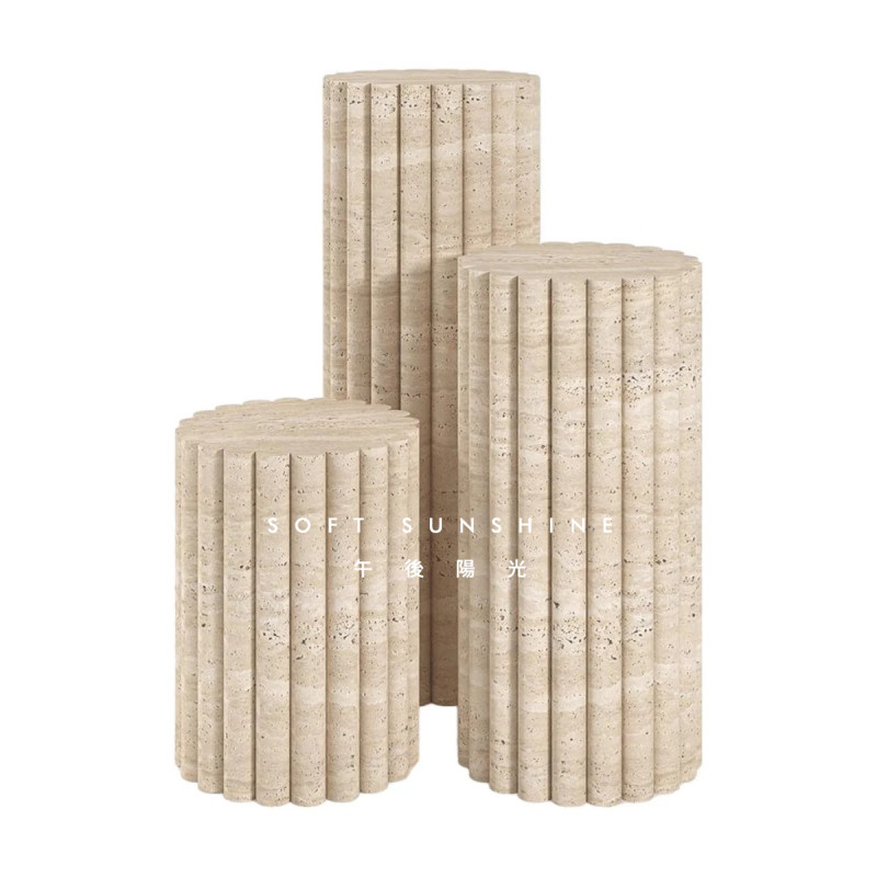 黄洞石开槽圆柱体雕塑台电视柜落地摆件底座酒店客厅装饰展示柱子,淘宝优惠券,粉丝福利购,淘宝优惠卷