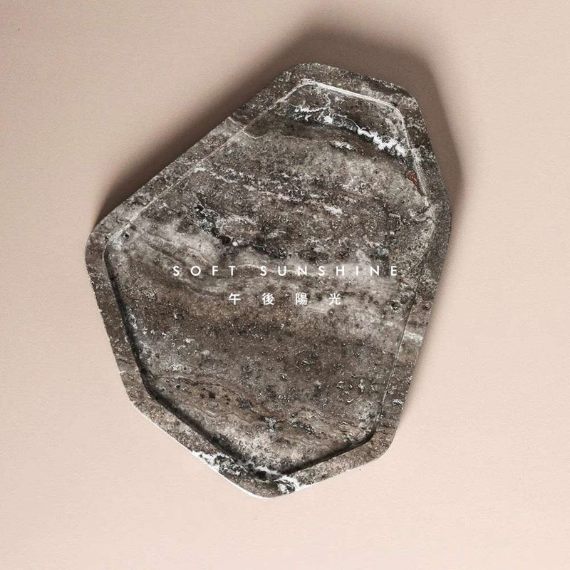 侘寂风天然黄洞大理石不规则装饰高级感家居摆件首饰收纳果盘托盘,淘宝优惠券,粉丝福利购,淘宝优惠卷