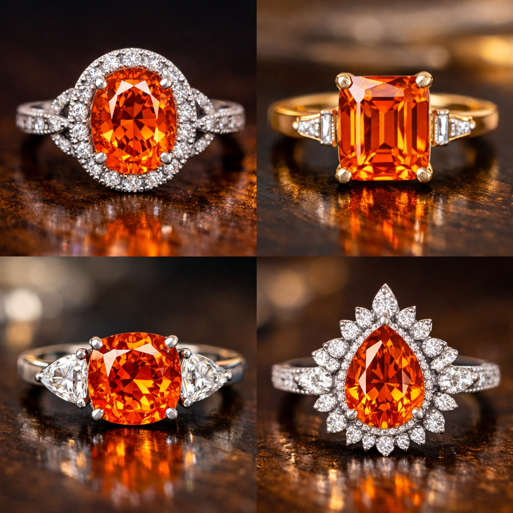 天然芬达石裸石｜橙黄色彩色宝石｜高净度芬达石｜可定制戒指吊坠,淘宝优惠券,粉丝福利购,淘宝优惠卷