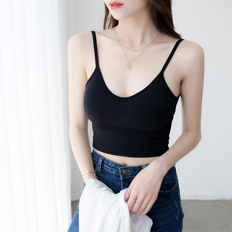 2021夏新款针织卡卡u型美背女吊带 圣蒂瑞纳背心吊带