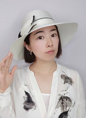 遮阳帽出游赫本风女夏大檐剑麻