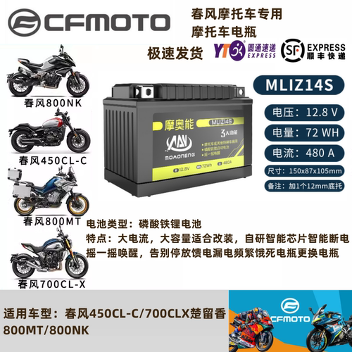 春风ST狒狒150NK250NKSR400NKGT650NK/MT国宾700CLX800MT摩托电瓶 - 图2