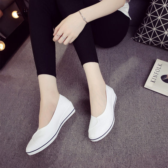 Women's one-word brand nurse shoes white slope