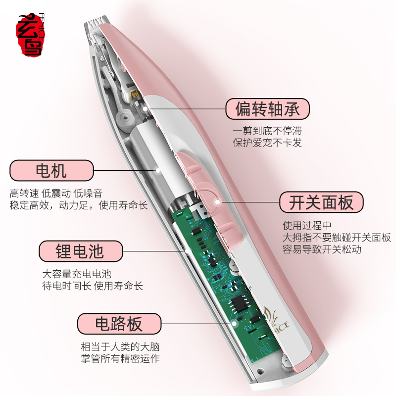 玄鸟宠物剃脚毛器猫咪狗狗电推神器泰迪修剪脚底剪毛修脚剃毛推子-图3