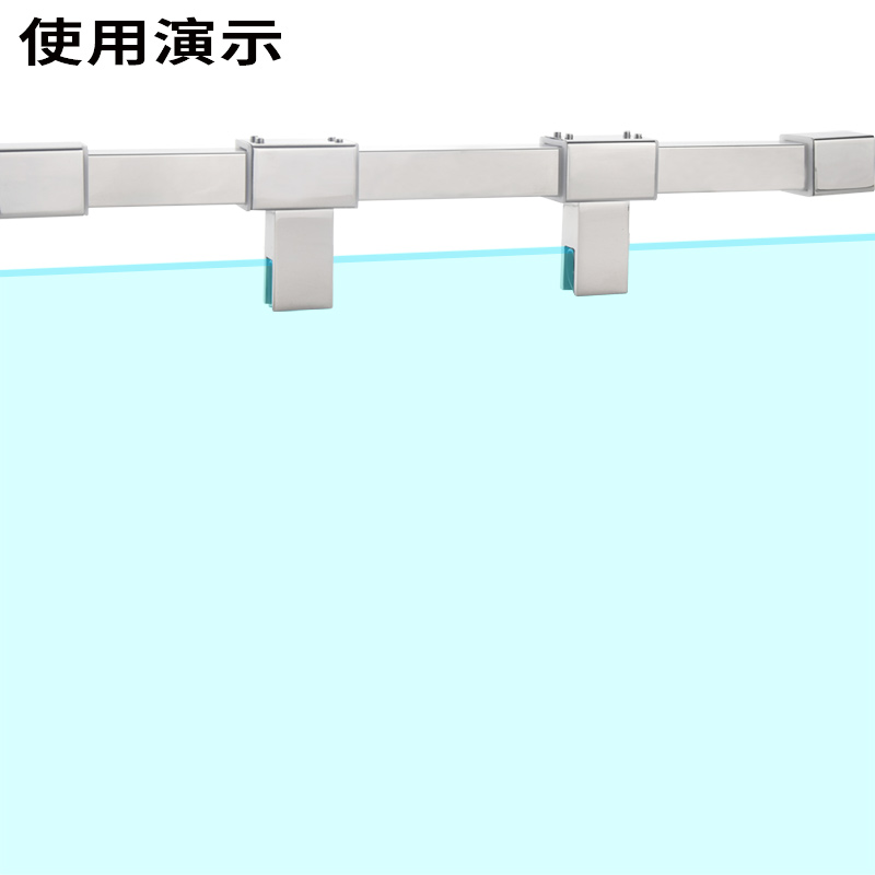 淋浴房拉杆配件304不锈钢浴室夹玻璃门链接夹T型吊夹法兰座方管