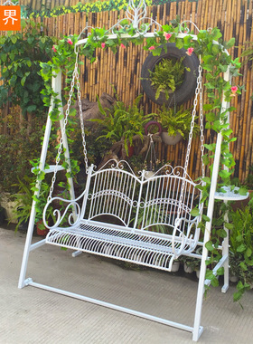 阳台花园户外秋千铁艺