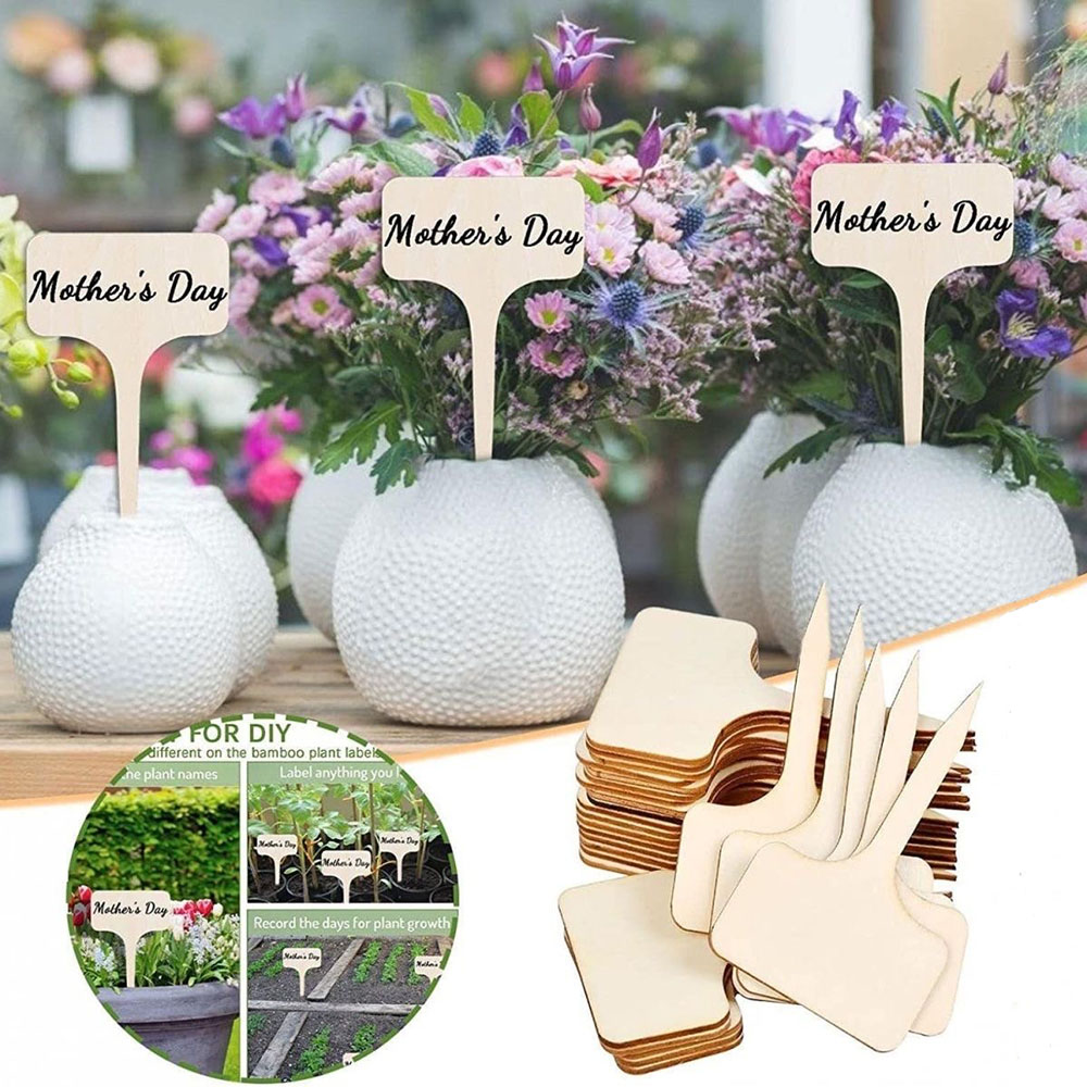 木制插牌花园多肉园艺植物花卉指示牌景观标识签多造型标签插花牌 - 图0