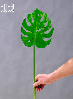室内绿色植物绢布单支叶子花艺