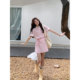 Even Yiwen Berry Peach Taotao Korean high-intellectual daily versatile commuter pink striped waist shirt dress