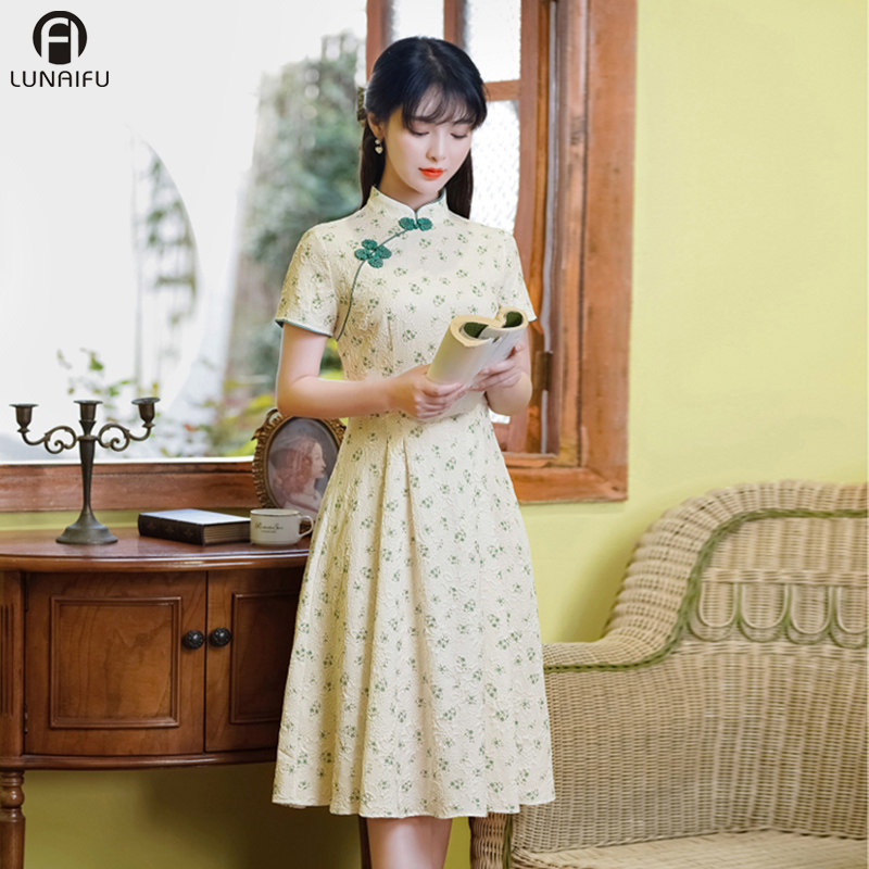民国风小清新现代旗袍女改良连衣裙 伦爱弗旗袍